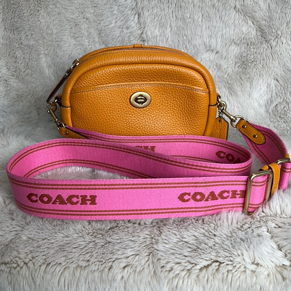 Coach orange and pink crossbody purse